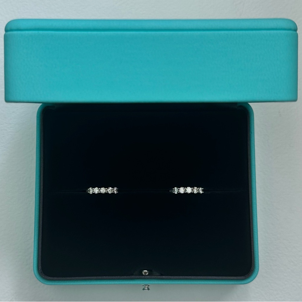 $13,600 Tiffany & Co. Platinum Hoop Diamond Earrings Small